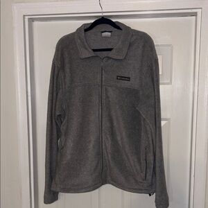 Columbia Men's Gray Full-Zip Fleece Jacket - Soft Zip-Up
